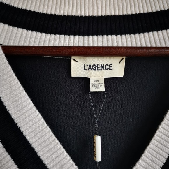 New L'agence Deep V neck Full length Sweater Pullover XS Nautica Academic - Picture 8 of 8